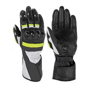 Guantes de cuero para motocicleta, antideslizantes, transpirables, de dedo completo, para deportes al aire libre, unisex, de cuero vacuno, color personalizado. - Product Image 1