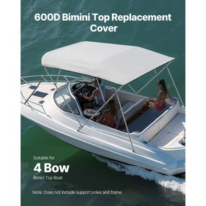 ผ้าคลุมเรือกันน้ำเกรดมารีน 600D ทนทาน ขนาด 8 ฟุต ยาว 4 โบว์ พร้อมกระเป๋าเก็บของ - Product Image 2