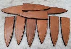 Cuchillos Hechos a Mano de Grado Industrial en Acero de Damasco, OEM, Punta de Gota, Mango de Madera, 9 Pulgadas de Longitud Total, Funda de Cuero - Product Image 6