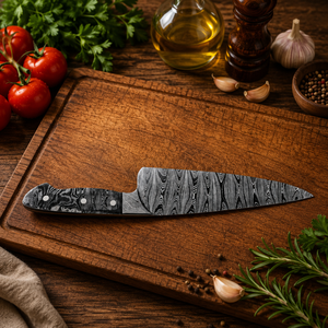 Handmade Damascus Steel Chef <b>Knife</b> Resin Handle Leather Sheath - Product Image 5