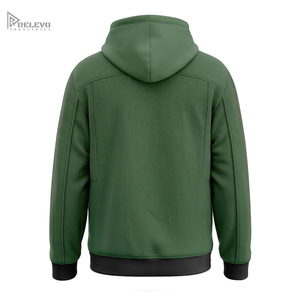 เสื้อฮู้ดดี้โอเวอร์ไซส์แบบยูนิเซ็กซ์  รุ่นคัสตอมรักษ์โลก น้ำหนัก 300 กรัม สีเอิร์ธโทน มินิมอล  สีเขียวมะกอกเข้ม สีดำชาร์โคล มีกระเป๋าจิงโจ้ - Product Image 2