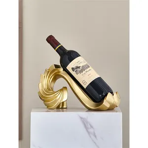 Moderno Porta Botellas de Vino de Metal, Diseño de Barco Dorado, Impermeable, Estilo Rústico, Soporte Decorativo para Mesa de Comedor, 10.62 Pulgadas - Product Image 2