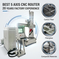 Routeur CNC 5 axes de pointe en Chine, table en aluminium et fonte pour la création de motifs sur bois, meilleure machine de fraisage 5 axes ST-1325