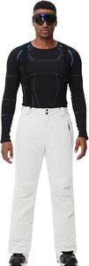 Pantalones de Esquí Impermeables Blancos para Mujer, 10000 mm, Poliéster Sintético Aislado, Cierre de Botones, Ropa de Nieve para Adultos - Product Image 4