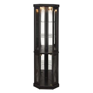 Vetrina per Oggetti d'Arte Antichi da Soggiorno, Elegante Vetrinetta Angolare Illuminata con Bar per Vini e Vano Portabicchieri, Assemblata - Product Image 5