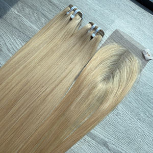 Cheveux humains vierges vietnamiens de qualité supérieure, raides et blonds, avec fermeture, super double trame, livraison rapide - Product Image 4