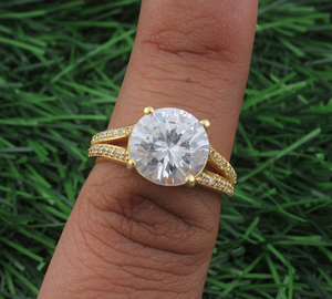 925 Sterling <b>Silver</b> Bezel Setting CZ Brilliant Cut Handmade Classic <b>Boho</b> Dainty Solitaire <b>Ring</b> Certified Jaipur Wedding Party - Product Image 1