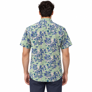 Camisa Casual de Manga Corta con Estampado Floral para Hombre, Cuello Camisero, Transpirable, de Algodón, Estilo Veraniego - Product Image 2