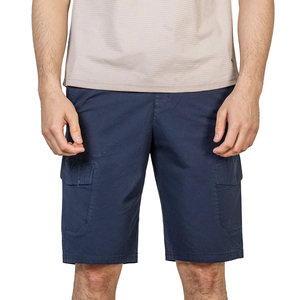 Pantalones Cortos de Alta Calidad para Hombre, Estilo Cargo, Color Azul Marino, Cintura Media, Cordón Ajustable, Algodón Oxford Sólido, Casuales, Tipo Bermuda, Transpirables, Tejido - Product Image 5