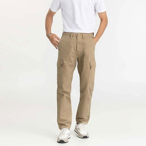 Casual Straight Mid Waist <b>Cargo</b> Pant Reinforced Seams Multiple Pockets Breathable Eco-Friendly Comfortable Fit for Everyday Use - Product Image 1