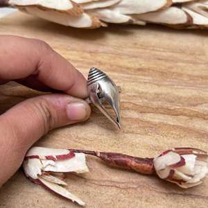 Bague Bohème Coquillage Tendance en Laiton Tribal pour Femme, Finition Argent Oxydé, Motif Coquillage Ethnique, Vente en Gros - Product Image 1