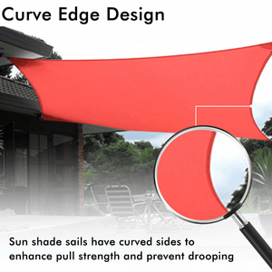 Telo Ombreggiante in HDPE Rosso Scarlatto 8FT X 10FT, Grande Tenda Parasole in Plastica Poliestere PVC per Giardini e Cortili, Rete Triangolare Quadrata con Protezione UV - Product Image 4