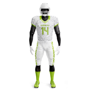 Maillot de football américain personnalisé pour homme, blanc, bleu, vert dégradé, 23, sublimé, anti-transpiration, manches courtes, col rond, coupe classique - Product Image 1