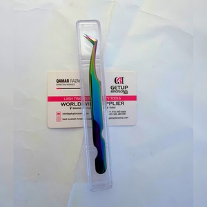 Pinzas para Pestañas GETUP BROSONS IMPEX de Alta Calidad, con Punta de Diamante de Plasma Arcoíris, Acero Inoxidable, Antimagnéticas y Antiestáticas - Product Image 2