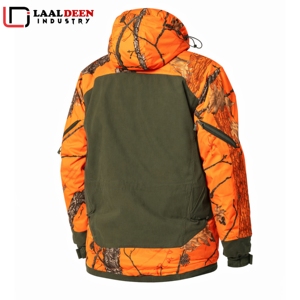 Veste de chasse personnalisée orange vif |   Imperméable et coupe-vent |   Veste de sécurité haute visibilité pour la chasse aux oiseaux aquatiques – Par Laaldeen Industry - Product Image 3