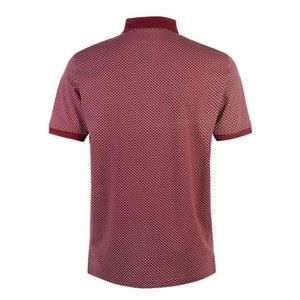 Polo en tricot à manches courtes pour homme, motif à pois rouges, coupe classique, style décontracté - Product Image 3