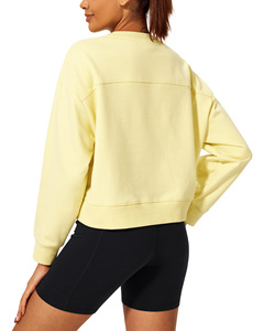 Women's Black Crew Neck Acid Wash Sweatshirt Full Sleeve Knitted Cotton Winter Short Length Regular Fit - Product Image 4