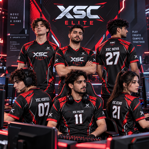 Maillots d'équipe professionnels pour hommes, vêtements d'e-sport |   Noir, rouge et six variations de couleurs |   Fabricant OEM ODM |   X Sports City | - Product Image 6