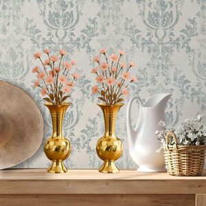 Jarrón Decorativo de Latón Hecho a Mano, Maceta Larga de Metal con Arte Floral Tradicional para Decoración de Mesa de Sala de Estar u Oficina - Product Image 5
