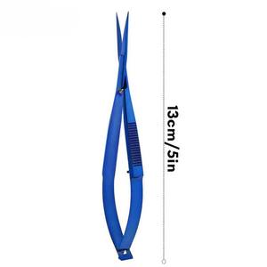 Top Ranking Product Blue Plasma Coated Color Stainless Steel Scissor Anti-Slip Handle Sharp Straight Tip Spring Scissor - Product Image 3