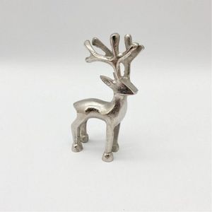 Ensemble de sculptures modernes en argent de rennes, statues de cerfs en métal, décoration de table de luxe, figurine animale de Noël pour salon, sculpture en métal - Product Image 6