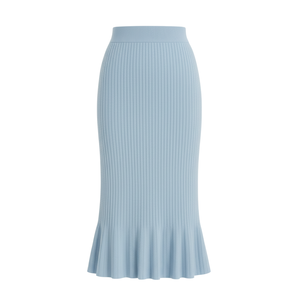 ¡Grandes Ofertas! Falda Midi de Lana Acanalada de Cintura Alta con Dobladillo de Sirena para Mujer 2026, Ajuste Ceñido Elástico, Ecológica y Elegante, Venta al por Mayor - Product Image 1