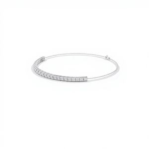 Ensemble de bracelets de luxe abordables en diamants de laboratoire taillés en vrac, en or blanc massif 18 carats plaqué rhodium, pour offrir, pour les fêtes et le quotidien - Product Image 1