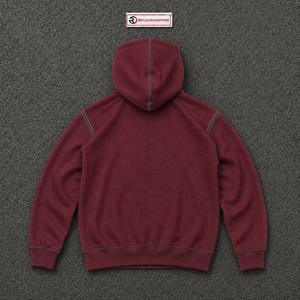 Men's <b>Oversized</b> Zip Up <b>Hoodie</b> Maroon Fleece Hooded Sweatshirt Casual Solid Contrast <b>Stitching</b> Casual Wear Drop Shoulder Fashion - Product Image 6