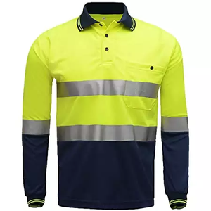 เสื้อโปโลสะท้อนแสงแขนยาวสำหรับผู้ชาย สีเหลืองส้ม ระบายอากาศได้ดี เหมาะสำหรับงานเหมือง พร้อมปักโลโก้ตามสั่ง - Product Image 1