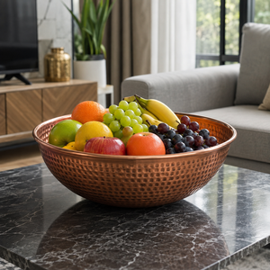 Bol en cuivre pur martelé à la main, bol de service et de mélange pour la cuisine, bol décoratif en métal, vaisselle en cuivre faite à la main, fournisseur en gros - Product Image 3