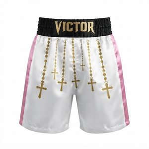 Boxing Training Premium Quality Private Label Unisex Apparel Breathable <b>Stretch</b> Lightweight Satin Boxing Short Professional <b>Ring</b> - Product Image 2