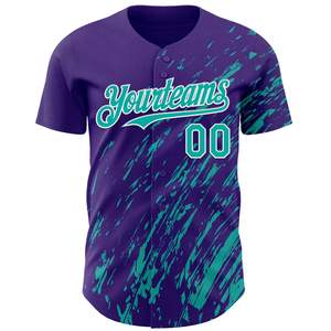 Camiseta de Béisbol Sublimada Personalizada, 100% Poliéster Transpirable, Cuello Redondo, Tirantes en T, Manga Corta, Uniforme Deportivo Unisex, Ropa de Equipo OEM - Product Image 2