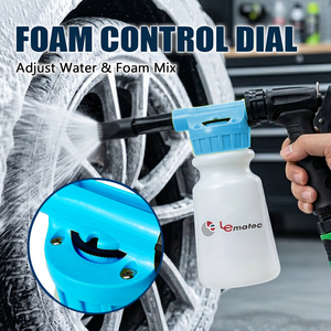 Pistolet à mousse pour tuyau d'arrosage LEMATEC avec connecteur en cuivre, pulvérisateur de savon à basse pression pour lavage de voiture, mousseur réglable pour usage domestique et extérieur - Product Image 3