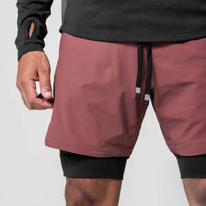 Pantalones Cortos Deportivos 2 en 1 para Hombre, con Logotipo Personalizado OEM, de Secado Rápido, Antiarrugas, con Forro de Compresión, Cintura Elástica, para Entrenamiento al Aire Libre - Product Image 3