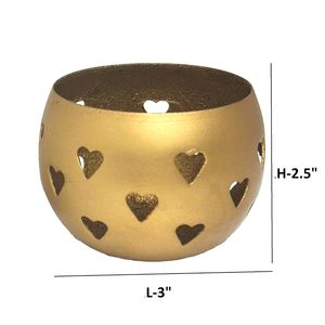 Coeur audacieux poinçon coupe support votif luxe or métal fer forme ronde longue durée pour la maison hôtel pour décor de Table de noël - Product Image 5