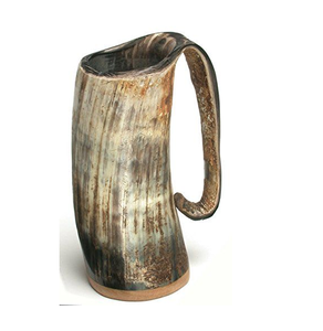 Mug à boire en corne de buffle naturelle, artisanat naturel, mug à bière en corne, sûr pour les aliments, mug à boire nordique en corne - Product Image 2
