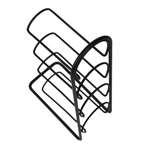 Porte-bouteilles à vin en métal noir industriel moderne en forme d'étoile, support à vin géométrique en fil métallique en forme d'étoile - Product Image 1