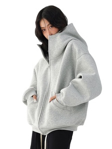 CAULT ARRAY Automne/Hiver Style rétro américain Silhouette haut de gamme Sweat-shirt à capuche épaissi 100% coton pour femmes - Product Image 2