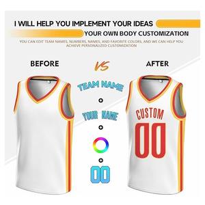 Maillots de basket-ball sans manches de haute qualité, respirants, 100% polyester, imprimés par sublimation, coupe ajustée, pour toutes les équipes - Product Image 5