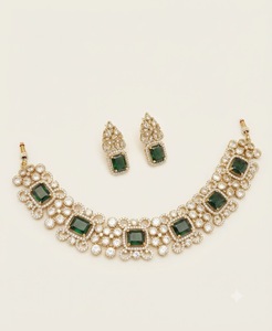 Radiant Gemstone Antique <b>Gold</b> Plated Kundan Necklace <b>Set</b> With Earrings Traditional Ethnic Wedding Wear <b>Jewellery</b> <b>Sets</b> Wholesaler - Product Image 4