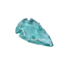 Flèches en agate de verre bleu clair pour la fabrication de bijoux cristaux à la main en agate de verre bleu pointes de flèche artisanales approvisionnement en vrac - Product Image 5