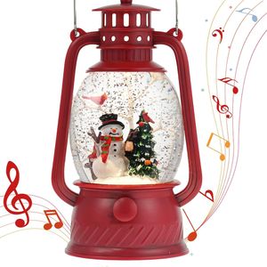 Indoor Christmas Decorations Snowman-<b>Lighted</b> Musical Snow Globe with 6H <b>Timer</b> Glittering Lantern for Festive Farmh Ambience - Product Image 2