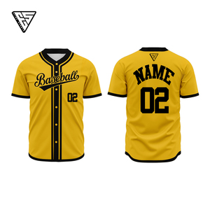Maillots de baseball et de softball personnalisables, 100% polyester, manches courtes, col en V, séchage rapide, antibactériens, service OEM, nom d'équipe personnalisé - Product Image 4
