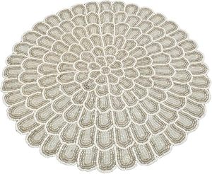 แผ่นรองจานลายดอกไม้สำหรับงานแต่งงานฤดูใบไม้ผลิ ประดับด้วยลูกปัดและแก้ว สำหรับตกแต่งโต๊ะอาหารในโรงแรมและงานเลี้ยง - Product Image 3