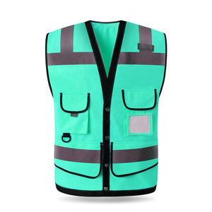 Chaleco de Seguridad Fluorescente de Alta Visibilidad, Poliéster Verde, con Bolsillos y Cremallera, Unisex, Tallas Grandes, Ropa de Trabajo, Servicio OEM para Construcción - Product Image 5