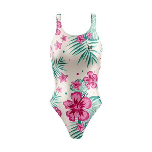 Professional Women's Custom Training Swimsuit Lightweight Spandex/Polyester Floral Printed Breathable Quick Dry Eco Friendly - Product Image 5