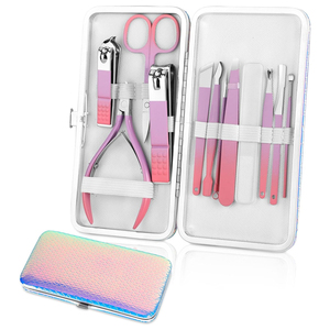 Lot de 10 kits de manucure et pédicure professionnels en acier inoxydable, texture mate, pour soins des ongles et ciseaux de toilettage – Vente en gros - Product Image 1