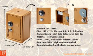 Petite boîte à monnaie en métal couleur or Kwang Hsieh promotionnelle - Product Image 5