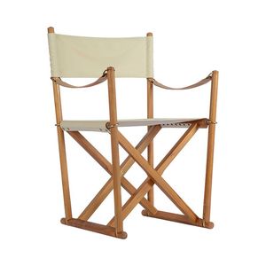 Silla de Director Plegable de Madera de Teca Natural con Asiento de Tela, Ecológica, Duradera, Moderna y Elegante, Muebles para Patio y Cafetería - Product Image 5