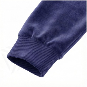 <b>Women's</b> <b>Navy</b> <b>Blue</b> Hooded Tracksuit Set Full Sleeve Zipper Front Solid Color Casual <b>Jogger</b> Pants and Jacket Autumn Wear - Product Image 6